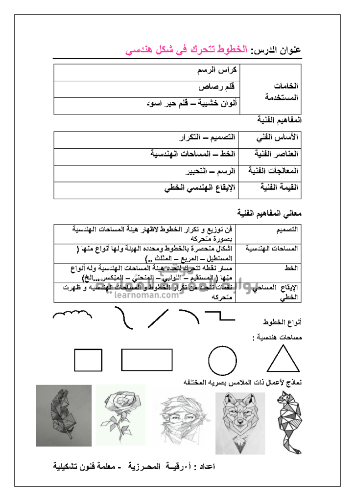 الخطوط تتحرك في شكل هندسي